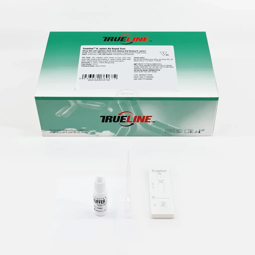 Khay thử xét nghiệm định tính kháng thể kháng H. pylori [Trueline™ H. pylori Ab Rapid Test]