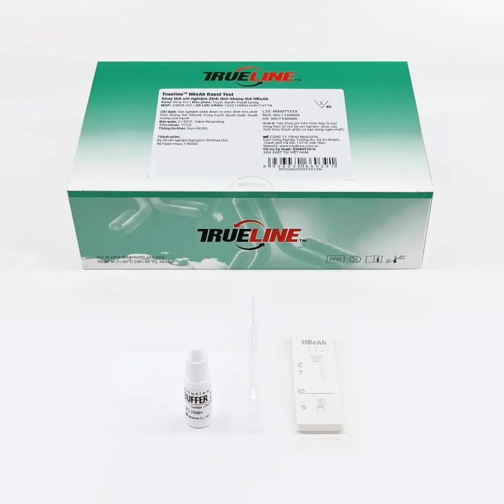 Khay thử xét nghiệm định tính kháng thể HBeAb [Trueline™ HBeAb Rapid Test]