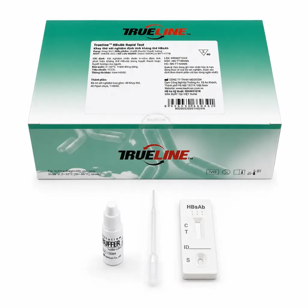 Khay thử xét nghiệm định tính kháng thể HBsAb [Trueline™ HBsAb Rapid Test]