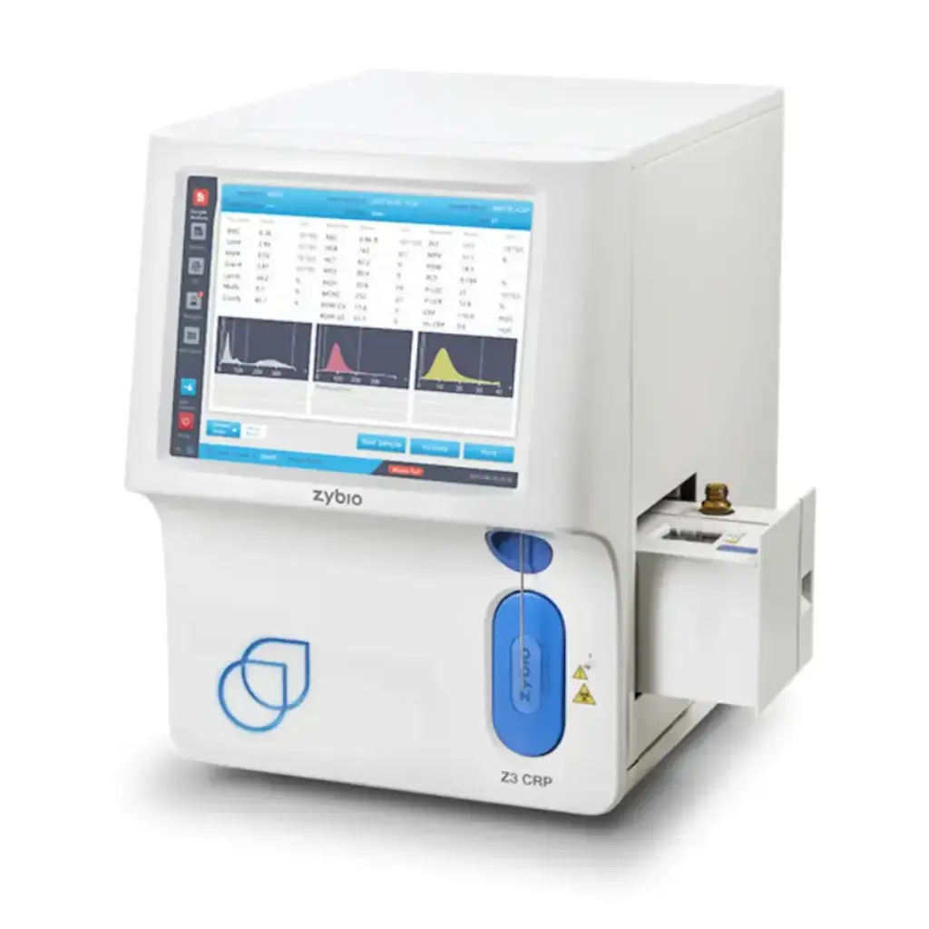 Bộ Máy phân tích huyết học Hematology Analyzer (Model: Z3CRP) gồm: 1 máy huyết học; 2 can Diluent; 2lọ Lyse; 2 hộp Cleanser
