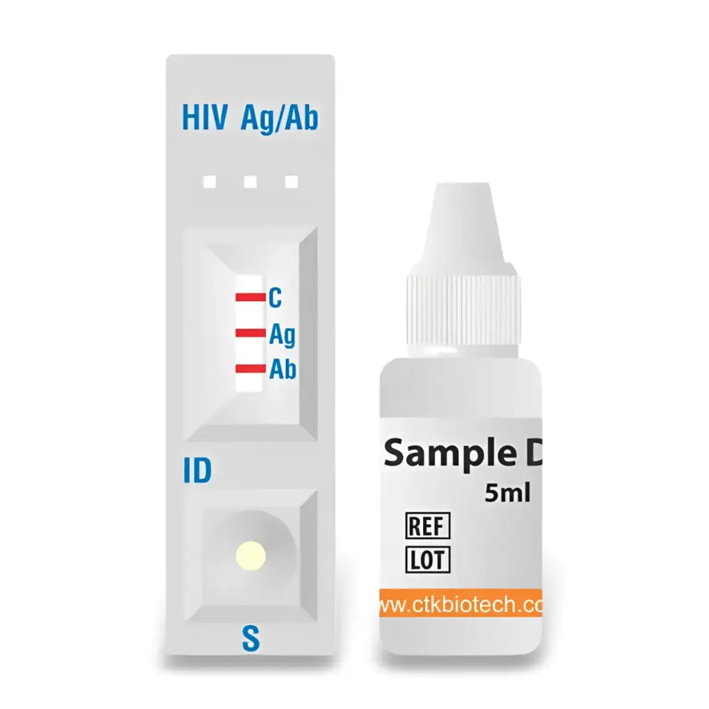 Khay thử xét nghiệm định tính kháng nguyên HIV-1 p24 và kháng thể kháng HIV-1 (bao gồm nhóm O) và HIV-2 [OnSite® HIV Ag/Ab 4ᵗʰ Gen Rapid Test]