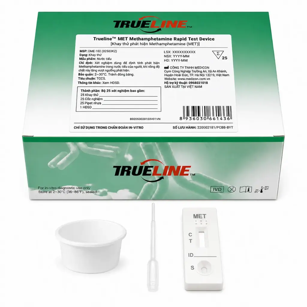 Khay thử xét nghiệm định tính Methamphetamine [Trueline™ MET Methamphetamine Rapid Test Device]