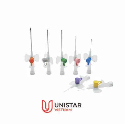 Kim luồn tĩnh mạch có cánh và có cổng bơm thuốc [ Wellmed - I.V. Cannula with Wings & Injection Port]