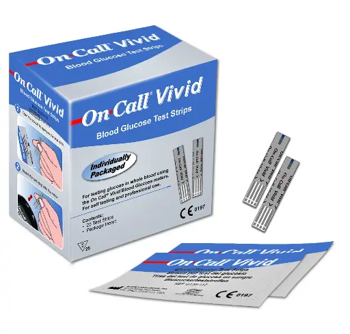 [G135-112] Que thử đường huyết [On Call® Vivid Blood Glucose Test Strips] (Hộp 25)