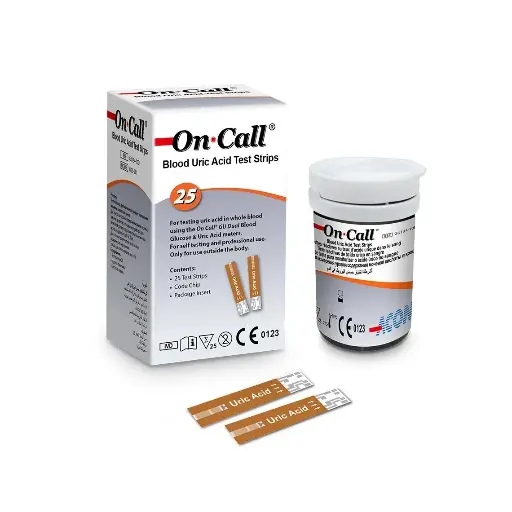 [G134-10D] Que thử axit uric [On Call® Blood Uric Acid Test Strips] (Hộp 25)