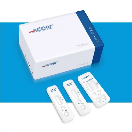 [L031-11311] Khay thử xét nghiệm định tính kháng thể IgM, IgG kháng vi rút Dengue [ACON® Dengue IgG/IgM Rapid Test Cassette (Serum/Plasma/Whole Blood)] (Hộp 25)