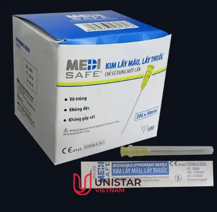 Kim lấy máu lấy thuốc [Medisafe® Disposable Hypodermic Needles] (Hộp 100)