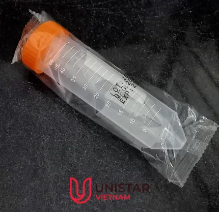 Ống ly tâm nắp màu cam, tiệt trùng [Medisafe® Centrifuge tube, screw cap (Orange), sterile] (Túi 100)