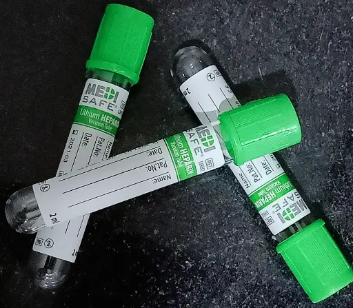 [LIHE02-B] Ống nghiệm máu chân không Heparin KT 13*75mm, 2ml(Lithium) (PET, nắp màu xanh)[Heparin tube, 13*75mm - PET, Lithium Heparin, 2ml green cap] (Khay 100)