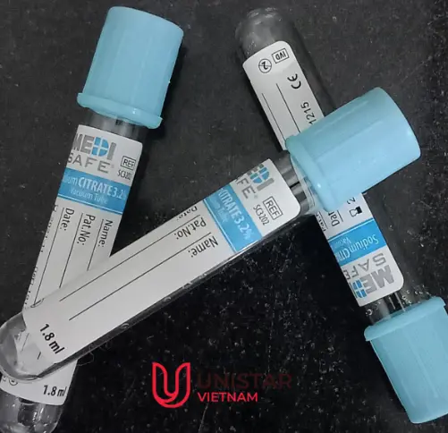 [SC3812-B] Ống nghiệm máu chân không Sodium Citrate 3.2%, 1.28ml [Medisafe® Sodium Citrate Tube 13*75mm, 3.2%, 1.28ml] (Khay 100)