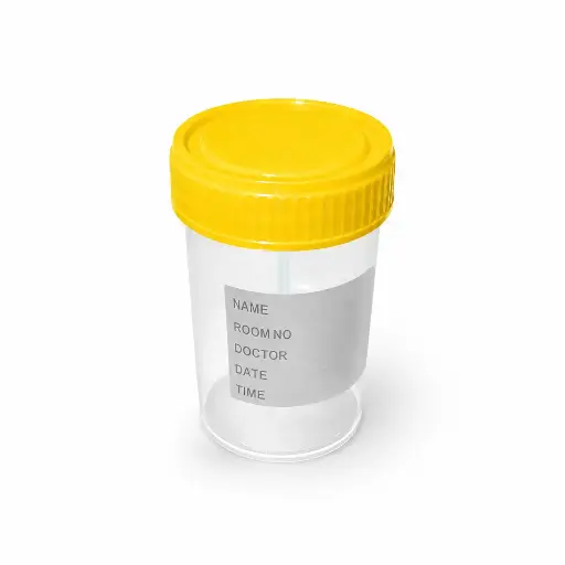 [PFA0020602] Lọ mẫu phân nhựa PP 60ml, nắp vàng, có nhãn [Medisure™ Stool sample container PP 60ml, yellow cap, label] (Túi 100)