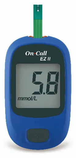 G020203: 01 máy đo đường huyết On Call® EZII, 01 x hộp 50 que thử On Call® Plus (đóng lọ) (Gói 1)