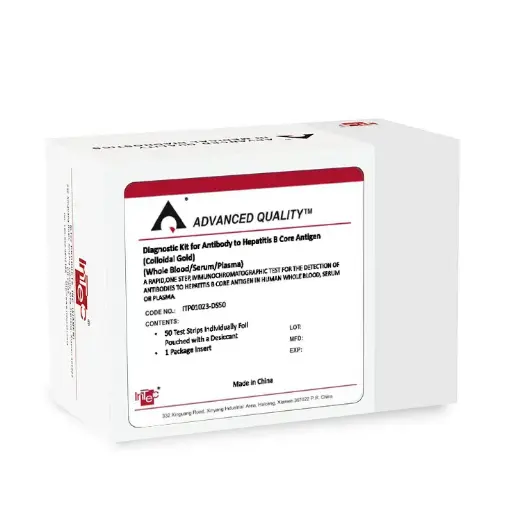 [ITP01023-DS50] Que thử xét nghiệm định tính kháng thể kháng kháng nguyên lõi vi rút viêm gan B (HBcAb) [Advanced Quality™ Diagnostic Kit for Antibody to Hepatitis B Core Antigen (Colloidal Gold)] (Hộp 50)